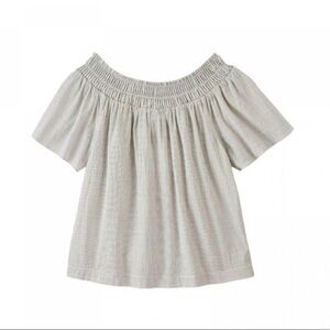 A New Day Short Sleeve Yoke Top Green Stripe XXL